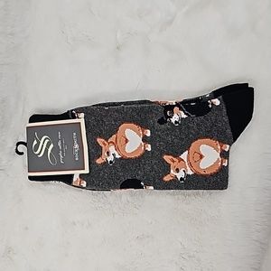 Sock Smith Corgi Butt Charcoal Heather Mens Socks